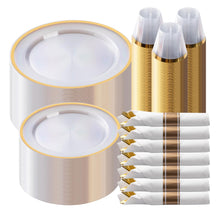 Goodluck 350 Piece Disposable Clear with Gold Rim Plastic  Dinnerware Set for 50 Guests