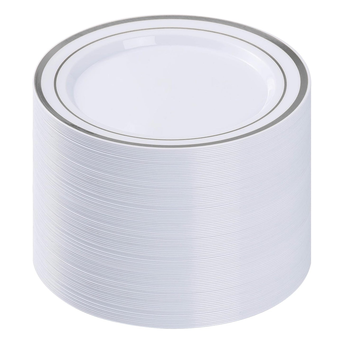Goodluck 100PCS 10.25 Inch Disposable Silver Dinner Plate