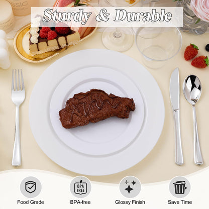 Goodluck White Plastic Plates Set for Parties