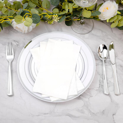 Goodluck 3-Ply White Disposable Hand Towels Soft Dinner Napkins Perfect for Kitchen, Dinner, Party, Wedding, or Event