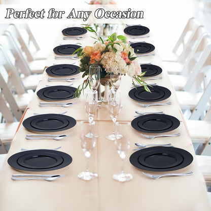 Goodluck Disposable Black Plastic Plates Set