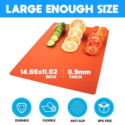 Goodluck 5 Pieces Flexible BPA Free Non-Slip Cutting Boards for Kitchen