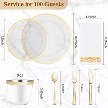 Goodluck 700-Piece Clear Gold Disposable Dinnerware Set for 100 Guests