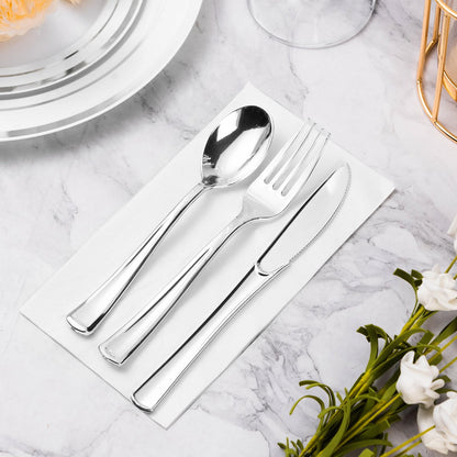 Goodluck 3-Ply White Disposable Hand Towels Soft Dinner Napkins Perfect for Kitchen, Dinner, Party, Wedding, or Event