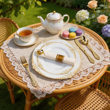 Goodluck Disposable Retro White with Gold Rim Plastic Dinnerware