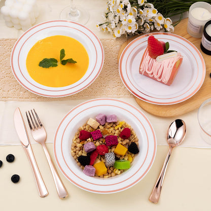 12-Ounce Disposable Bowls with Double Rims for Parties