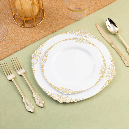 Goodluck 75PCS Disposable Heavy Duty Gold Plastic Silverware for 25 Guests