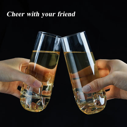 9 oz Disposable Stemless Plastic Champagne Flutes for Party, Graduation,Wedding