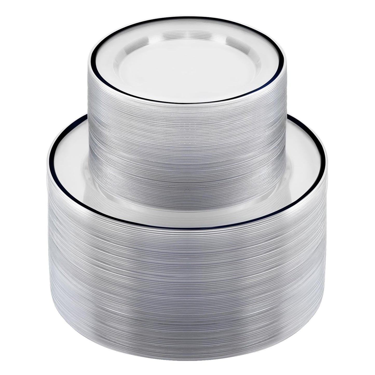 Goodluck Disposable Clear with Black Rim Plastic Plate Set for Parties