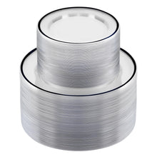 Goodluck Disposable Clear with Black Rim Plastic Plate Set for Parties