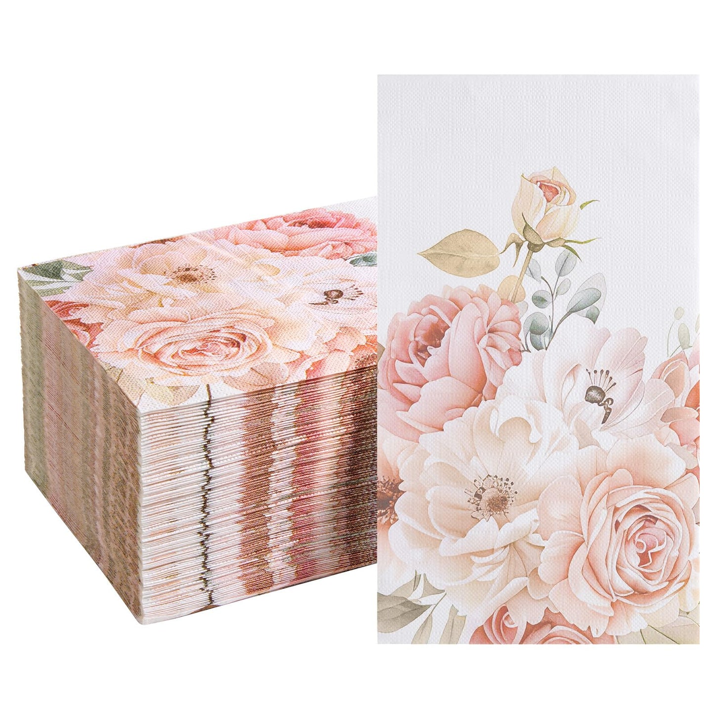 2-Ply Soft Vintage Rustic Botanical Absorbent Guest Napkins for Wedding, Bridal Shower, Tea Party, Kitchen and Guest Room