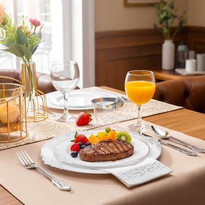 Disposable Retro Dinnerware Set for Party, Wedding