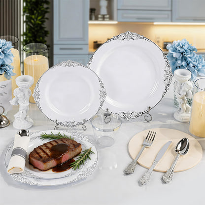 Make Parties Look Better with Disposable Retro Silver Plastic Dinnerware Sets