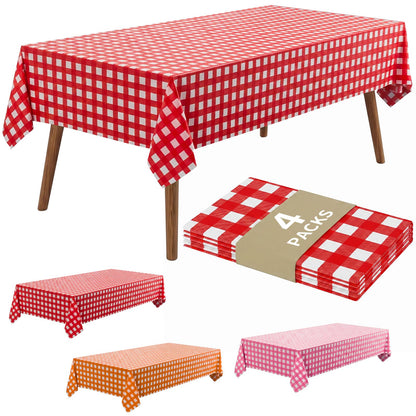 54 x 108 Inch Rectangle Disposable Plastic Tablecloth for Party, Picnic, and Barbecue
