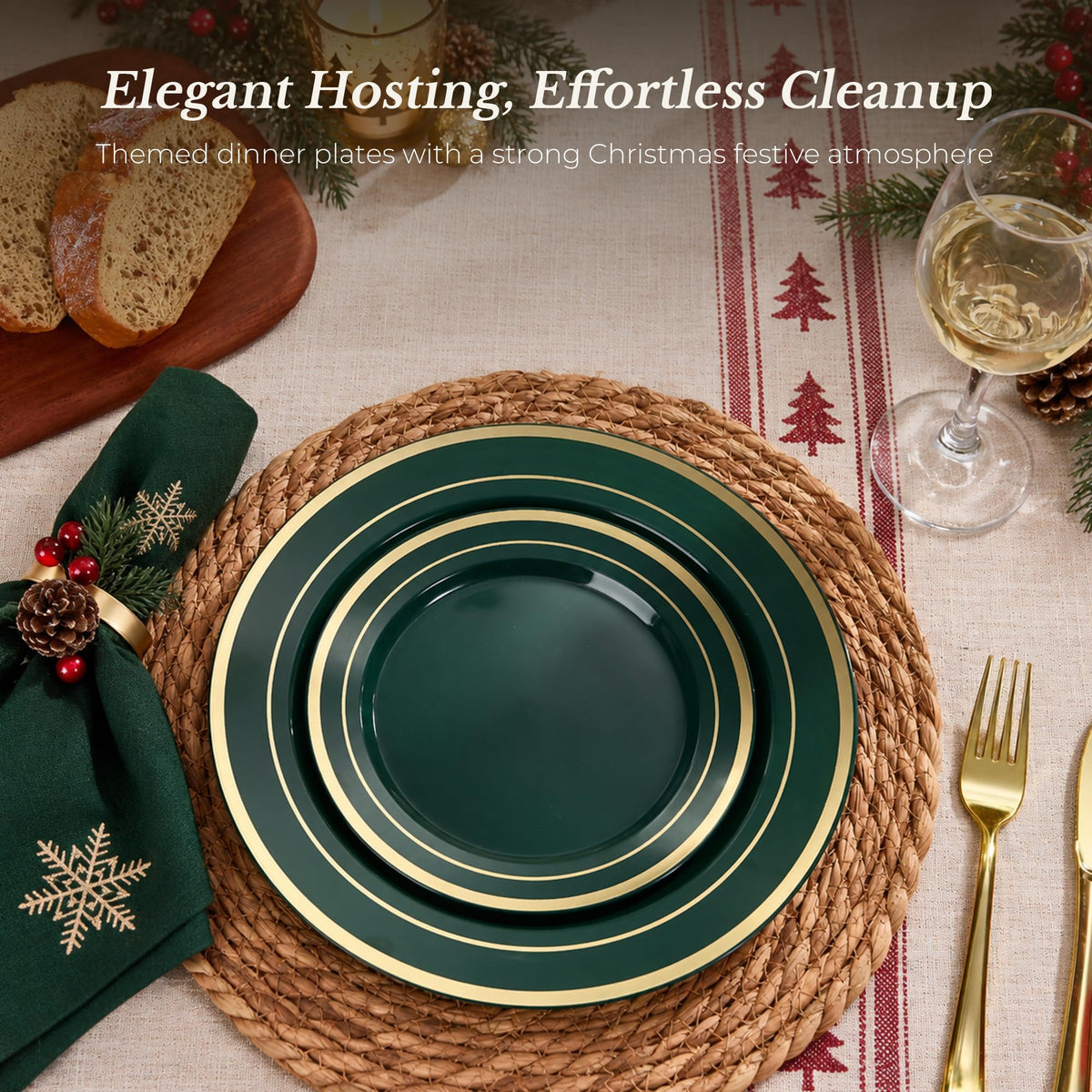 Disposable Classic Plates Set for 50/100 People