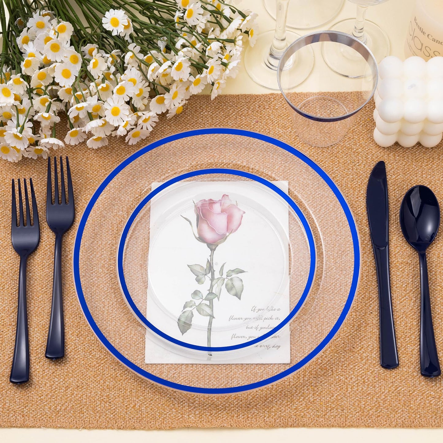 Hosting Made Easy – Beautiful & Hassle-Free with Durable and Fancy Disposable Dinnerware Set