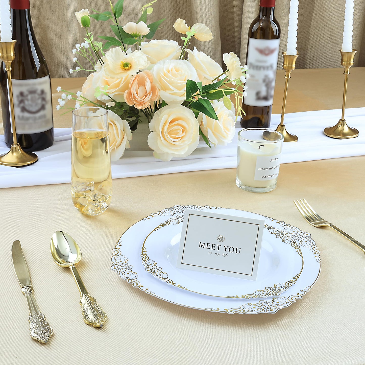 Goodluck 9 oz Disposable Stemless Clear  Plastic Champagne Flutes for Party, Graduation & Wedding