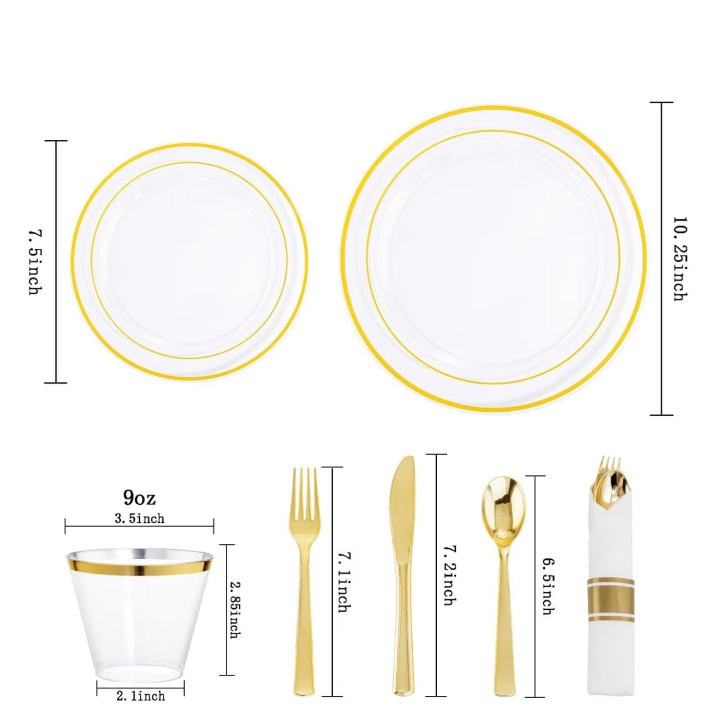Elegant Parties Dinnerware Set with Napkins,Impress Your Guests
