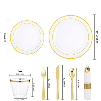 Elegant Parties Dinnerware Set with Napkins,Impress Your Guests