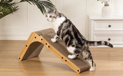 Goodluck Poils bebe L Shape 26.8 Inch Cat Scratcher with Ball Toy for Indoor