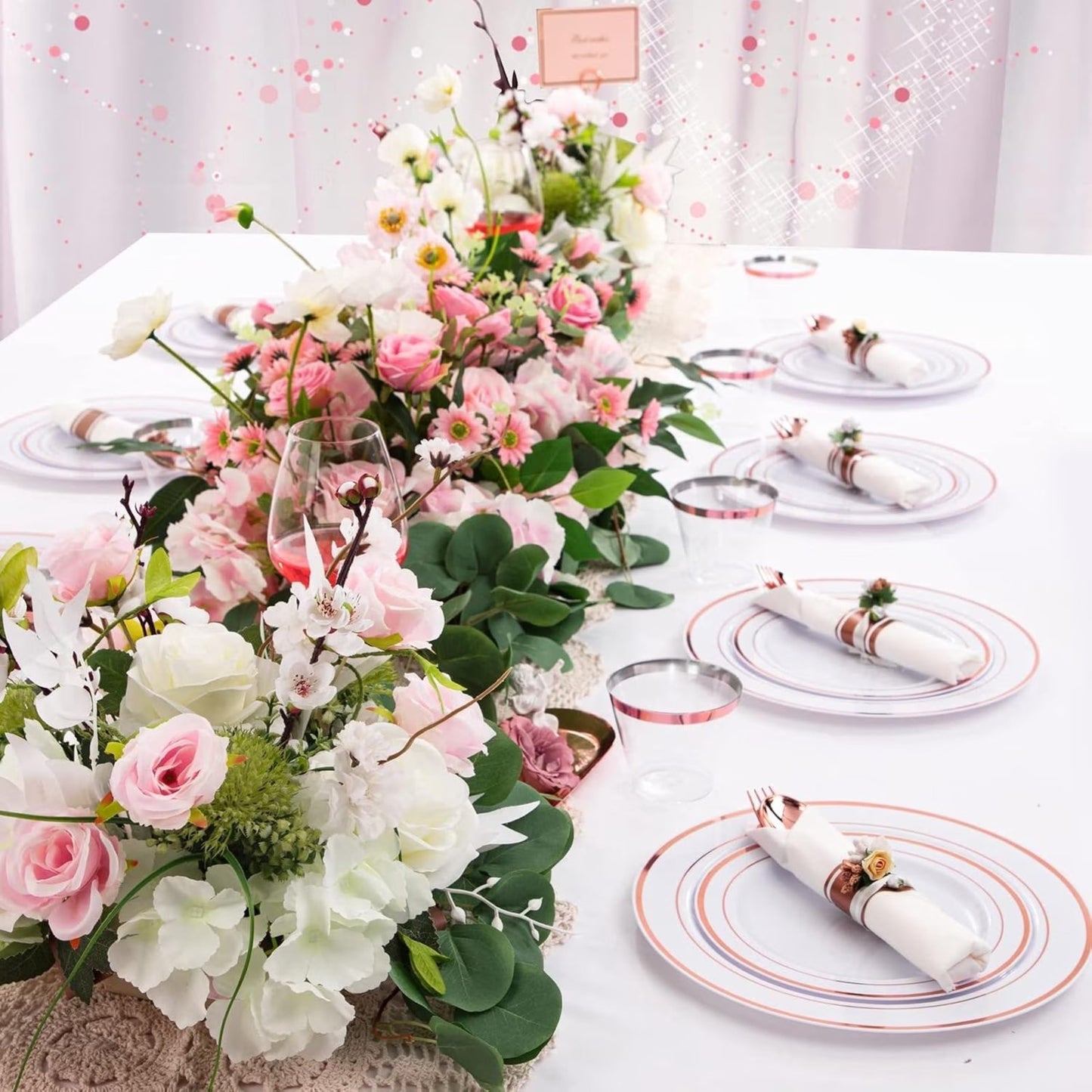 Elegant Parties Dinnerware Set with Napkins,Impress Your Guests