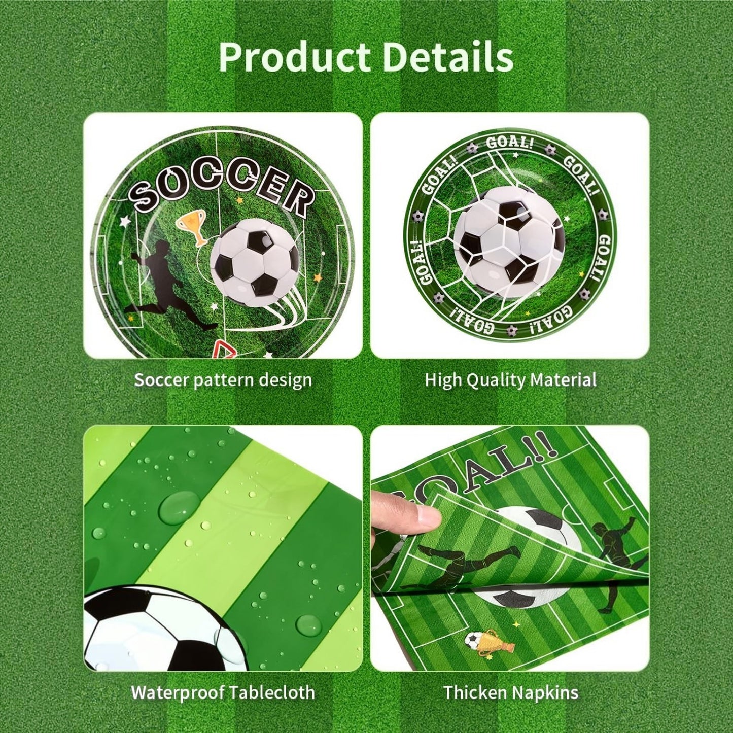 Paper Plates and Napkins Set for Specific holidays like Independence Day, Soccer Theme Party