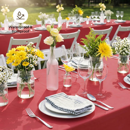 54 x 108 Inch Rectangle Disposable Plastic Tablecloth for Party, Picnic, and Barbecue