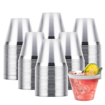 Goodluck Disposable Silver Plastic Cups for Party