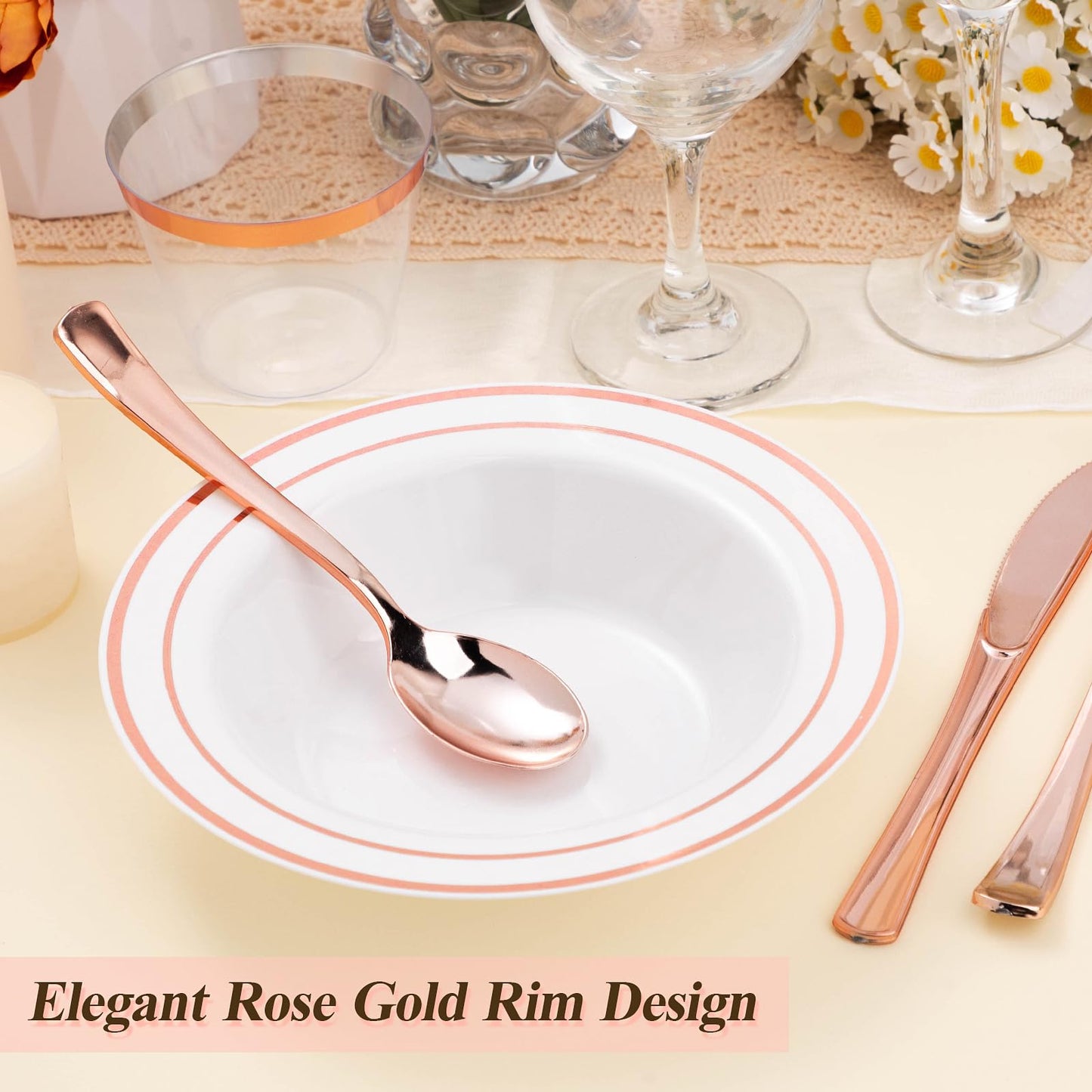 12-Ounce Disposable Bowls with Double Rims for Parties