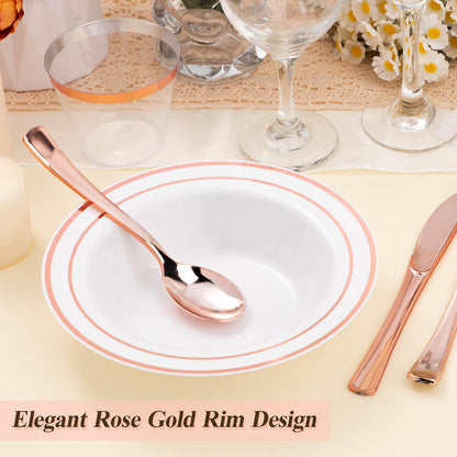 12-Ounce Disposable Bowls with Double Rims for Parties