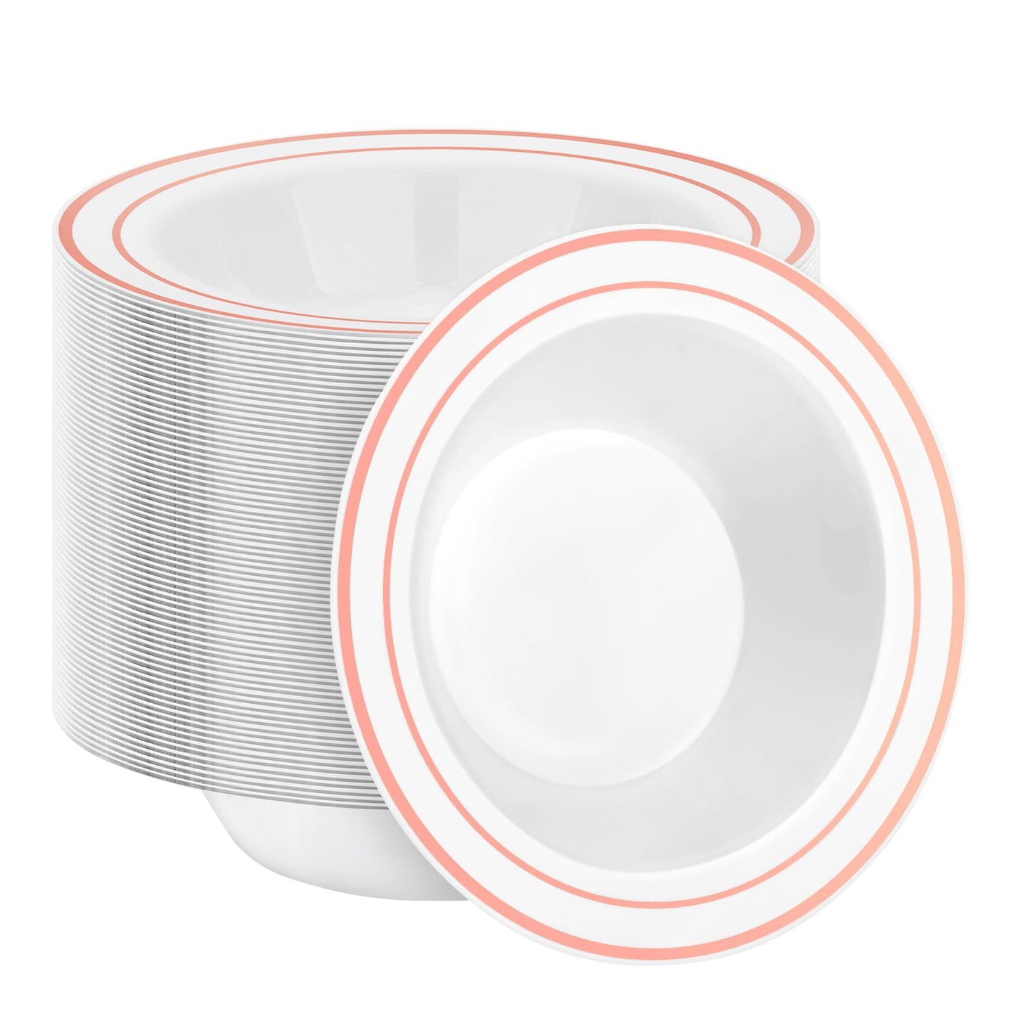 12-Ounce Disposable Bowls with Double Rims for Parties