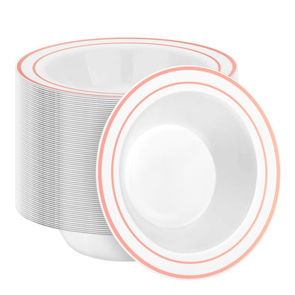 12-Ounce Disposable Bowls with Double Rims for Parties