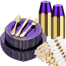 Retro High-Heavy Durable Disposable Dinnerware Set for Wedding, Party, Graduation