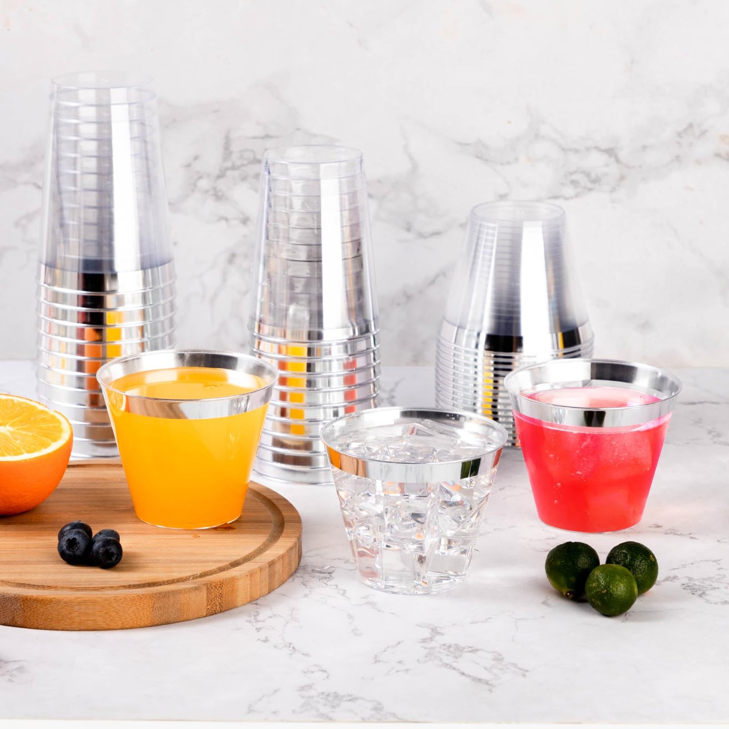 Goodluck Disposable Silver Plastic Cups for Party