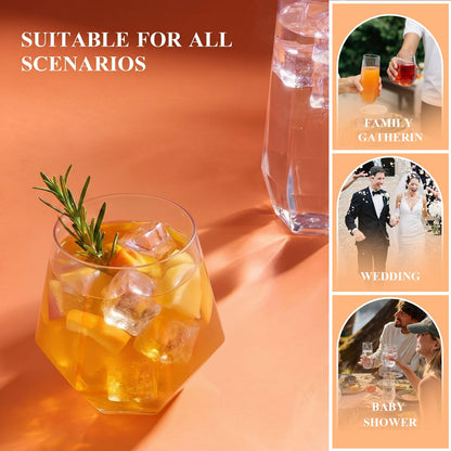 BPA-Free Shatterproof Plastic Wine Glasses Set for Weddings, Parties & Events