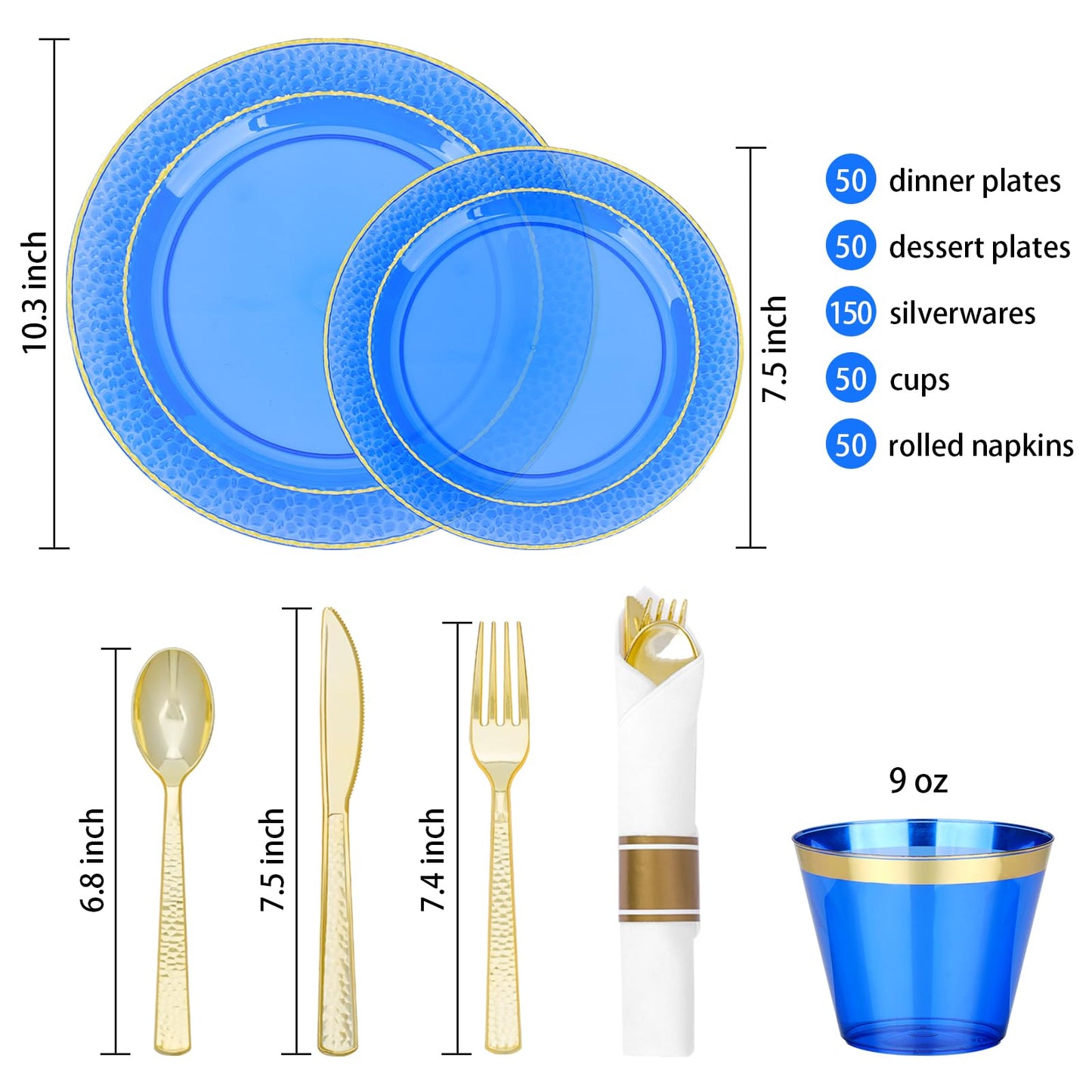 Disposable But Fancy Veined Clear Dinnerware Set for Christmas, Graduation, New Year, Thanksgiving, Valentine's Day