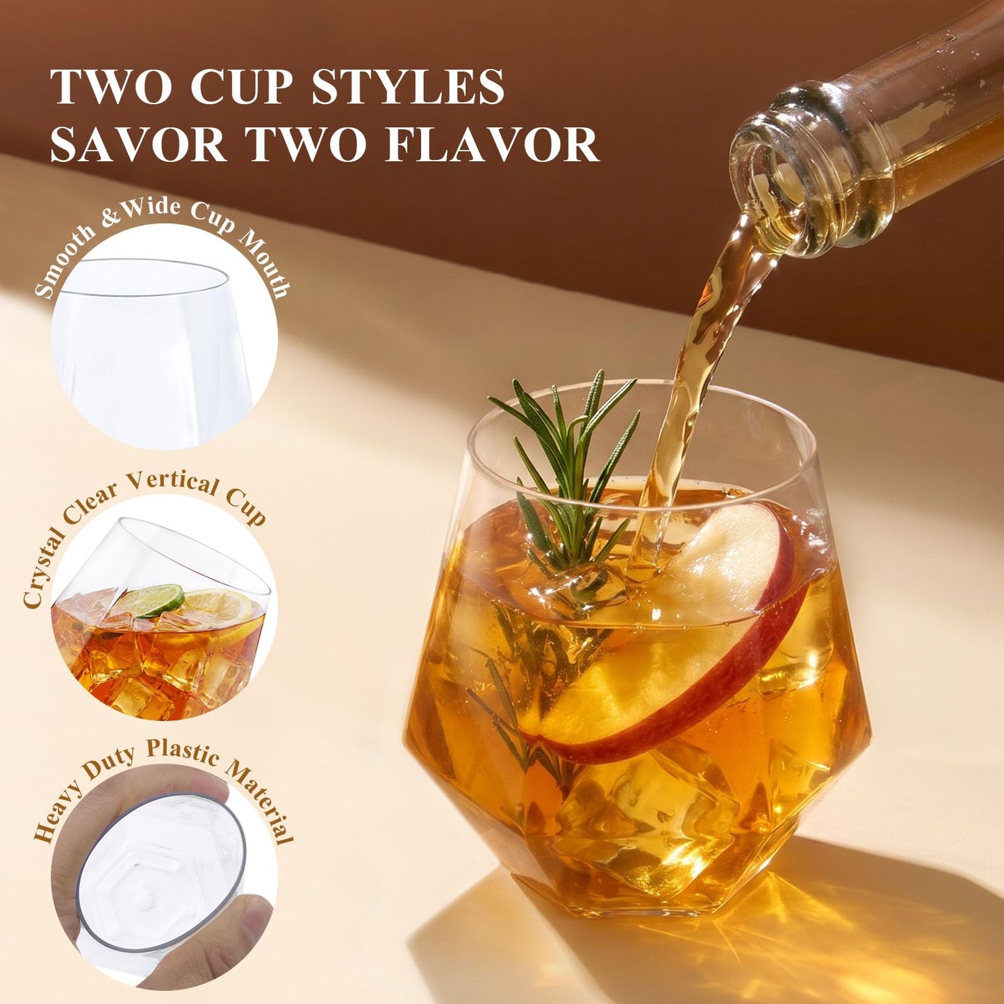 BPA-Free Shatterproof Plastic Wine Glasses Set for Weddings, Parties & Events
