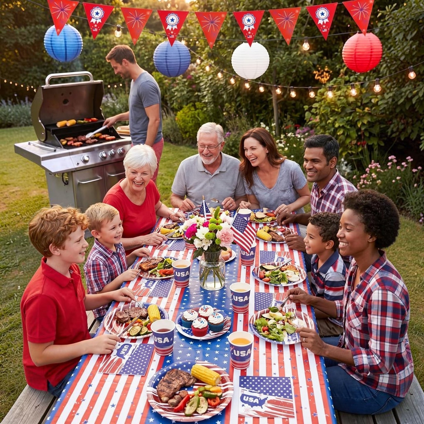 Paper Plates and Napkins Set for Specific holidays like Independence Day, Soccer Theme Party