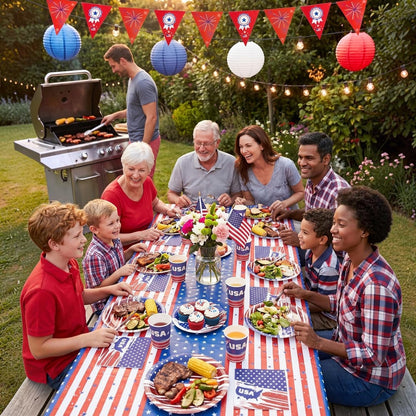 Paper Plates and Napkins Set for Specific holidays like Independence Day, Soccer Theme Party