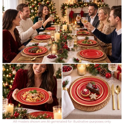 Disposable Classic Plates Set for 50/100 People