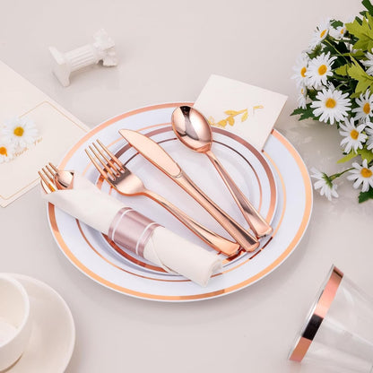 Elegant Parties Dinnerware Set with Napkins,Impress Your Guests
