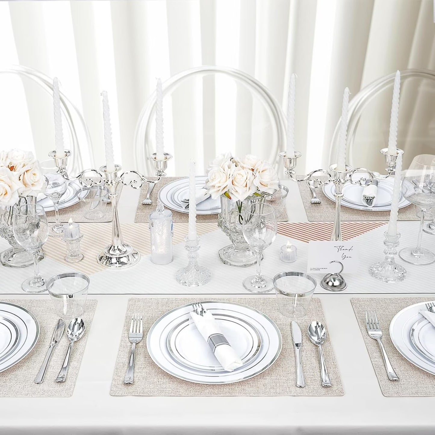Elegant Parties Dinnerware Set with Napkins,Impress Your Guests