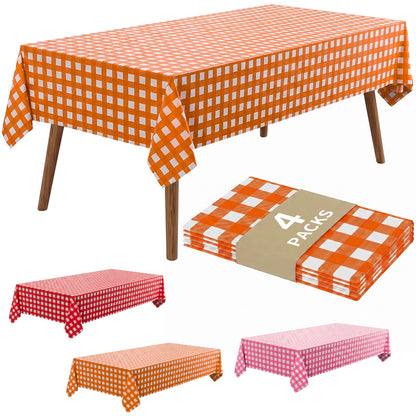 54 x 108 Inch Rectangle Disposable Plastic Tablecloth for Party, Picnic, and Barbecue