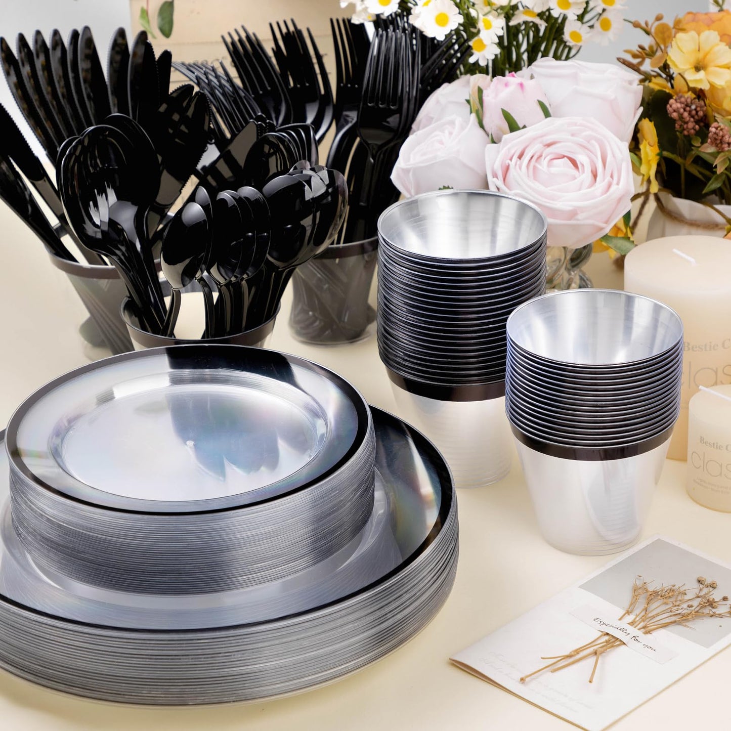 Hosting Made Easy – Beautiful & Hassle-Free with Durable and Fancy Disposable Dinnerware Set