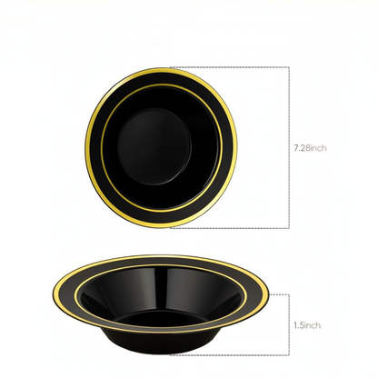 12-Ounce Disposable Bowls with Double Rims for Parties