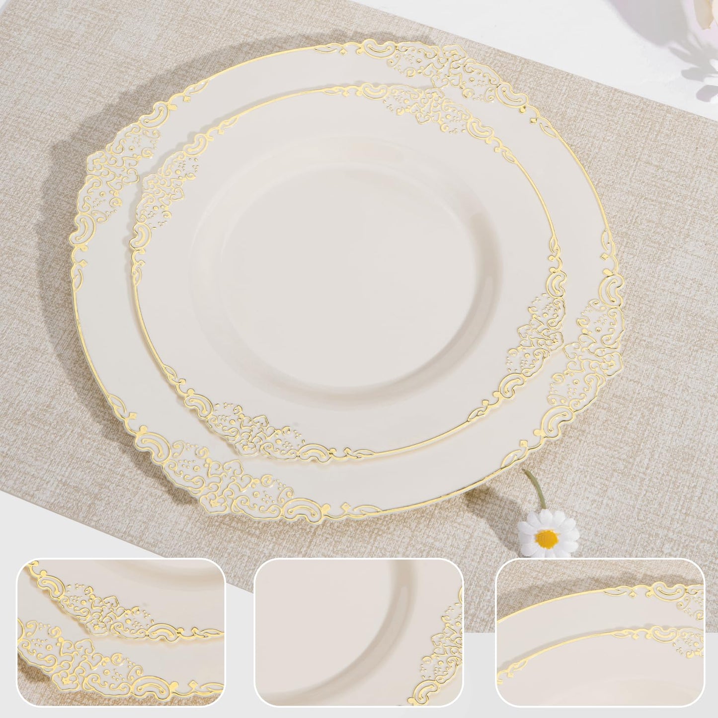 Disposable But Fancy Premium Plastic Tableware for Weddings & Parties