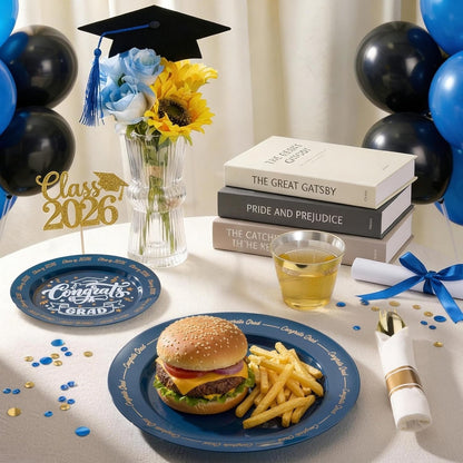 Elegant Parties Dinnerware Set with Pre-Rolled Napkins,Impress Your Guests