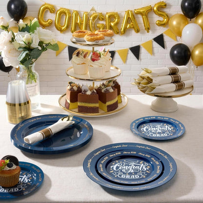 Elegant Parties Dinnerware Set with Pre-Rolled Napkins,Impress Your Guests