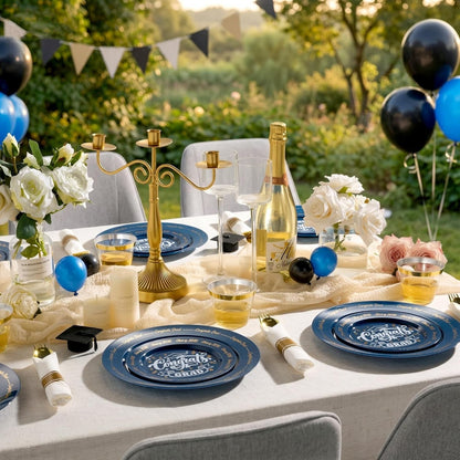 Elegant Parties Dinnerware Set with Pre-Rolled Napkins,Impress Your Guests