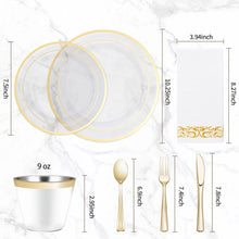 Goodluck 700-PCS Clear Gold Disposable Dinnerware Set for 100 Guests